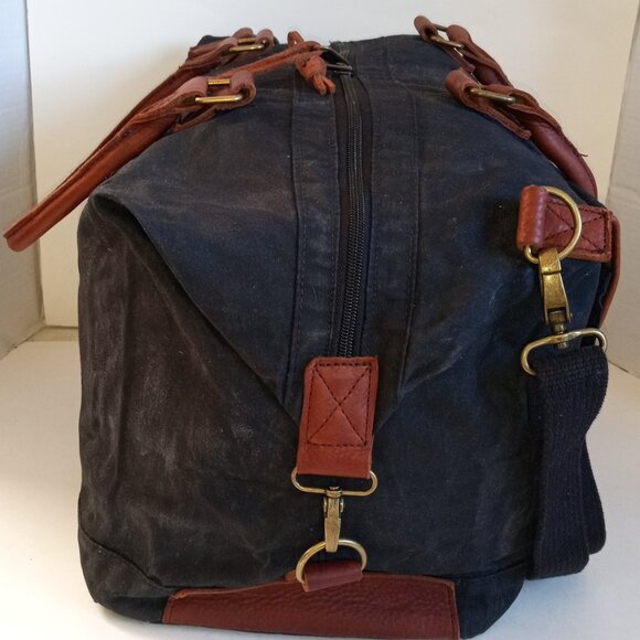 DULUTH TRADING CO XL Heavy-Duty Canvas and Leather Duffle Bag Carry-on Weekender - Picture 10 of 15